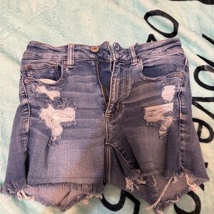 American Eagle Outfitters Ripped Blue Jean Shorts